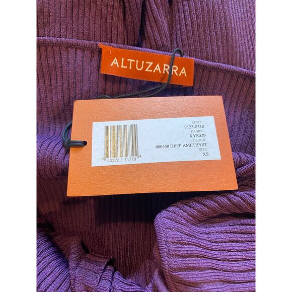NWT Altuzarra Fotia Cutout Twist-front Halter Rib Dress Deep Amethyst Purple XS - Picture 2 of 9